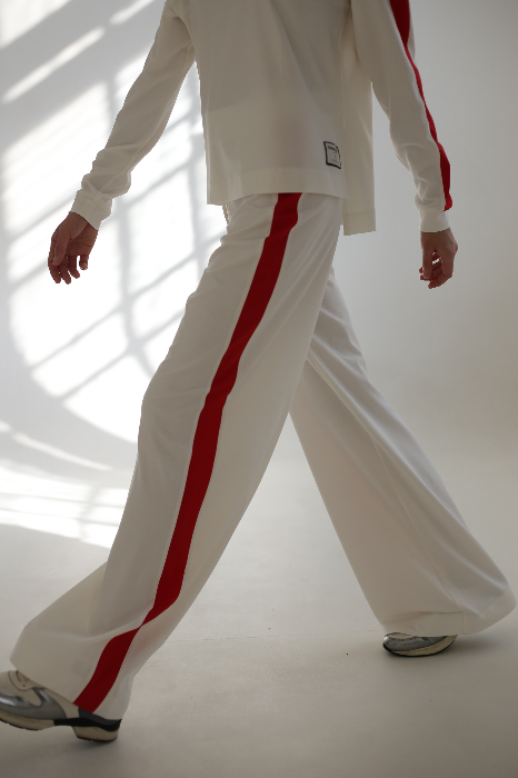 Брюки прямого кроя из трикотажного джерси