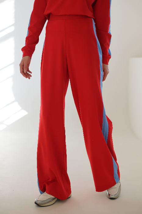 Брюки прямого кроя из трикотажного джерси