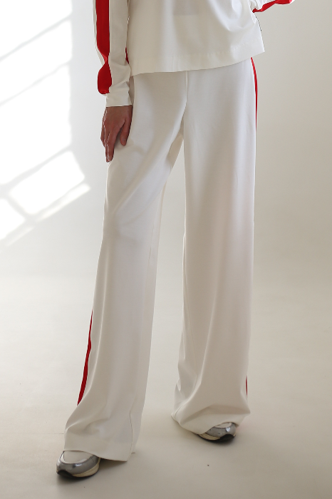 Брюки прямого кроя из трикотажного джерси