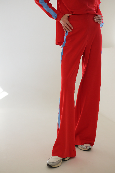 Брюки прямого кроя из трикотажного джерси