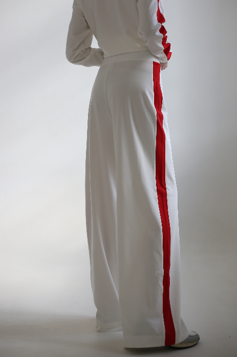 Брюки прямого кроя из трикотажного джерси