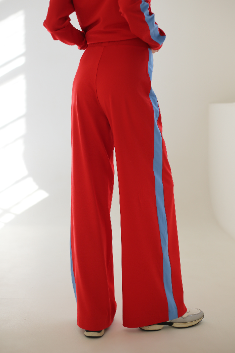 Брюки прямого кроя из трикотажного джерси